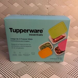 Tupperware Essentials Freezer Mate Set - Green, Pink, Orange